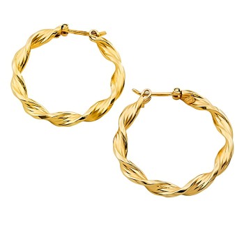 9ct Gold (Hollow) 2.3g Hoop Earrings